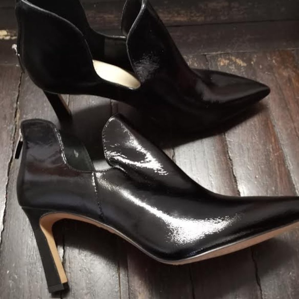 Vince Camuto Black Patent Leather Ankle Boot